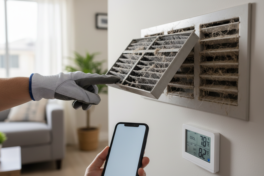 Problem photo – AC not cooling well (dirty filters, blocked vents, thermostat settings, when to call HVAC)