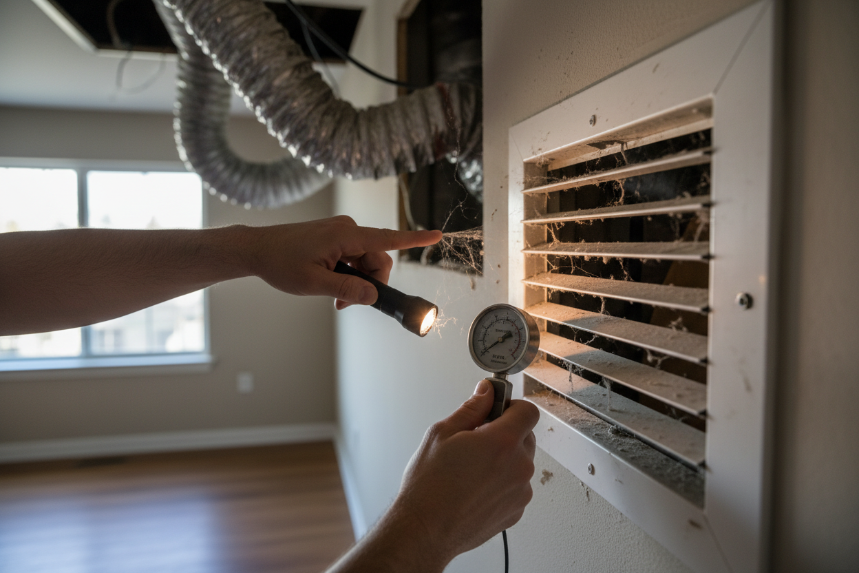 Problem photo – Are certain vents in your home barely pushing air, creating uncomfortable hot or cold spots? Discover common reasons for poor airflow and simple steps to optimize your home's heating and cooling distribution for consistent comfort.