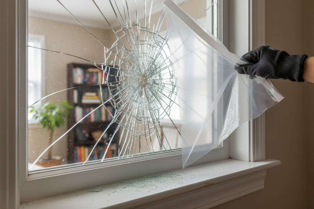 Problem photo – Has a window pane in your home cracked or shattered, compromising security and insulation? Learn safe temporary fixes and understand when it's time for professional replacement to restore your window's integrity.